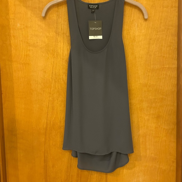 Topshop Tops - Topshop Charcoal Sleeveless Top